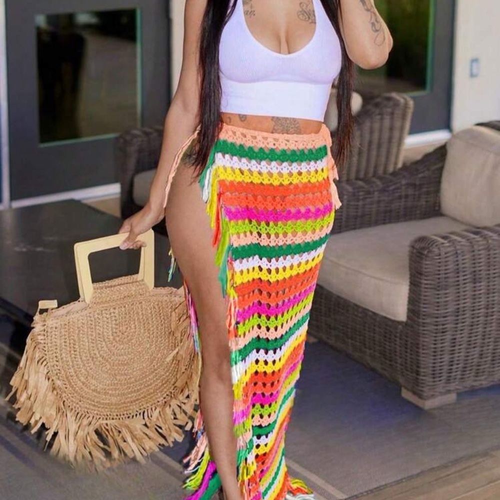 Colorful Crochet Maxi Skirt